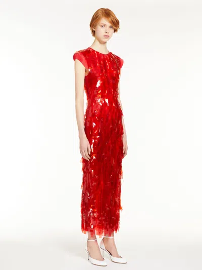 Max Mara Sequinned Dress In Red