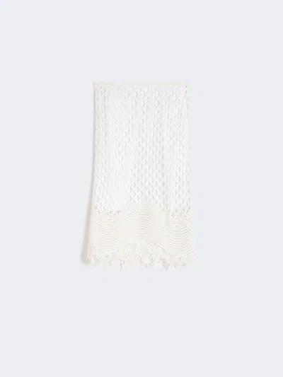Max Mara Sequinned Mesh Skirt In White
