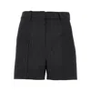 Max Mara Sequinned Pinstriped Wool Shorts In Black