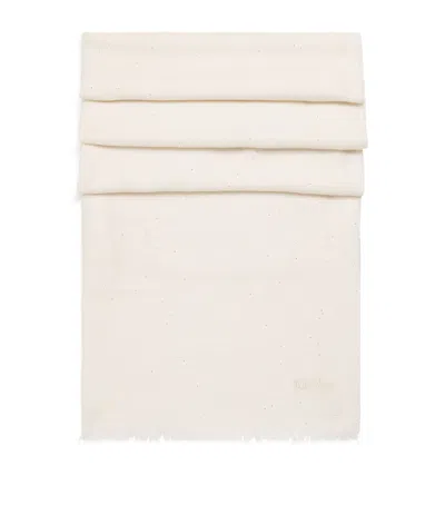 Max Mara Sequinned Scarf In White