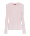 Max Mara Sequinned Wool And Silk Sweater In Pink