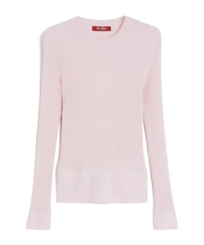 Max Mara Sequinned Wool And Silk Sweater In Pink