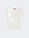 Max Mara Sequinned Wool Sweater In White
