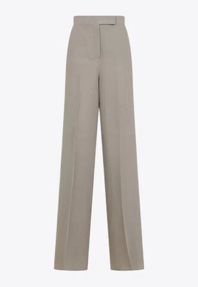 Max Mara Sequoia High-waist Tailored Pants In Beige