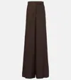 Max Mara Sequoia Linen Wide-leg Pants In Brown