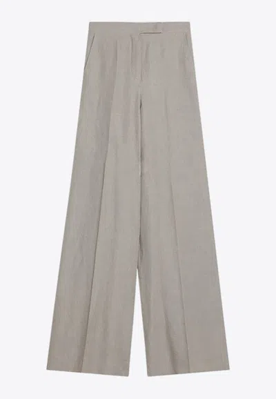 MAX MARA SEQUOIA LINEN WIDE-LEG PANTS