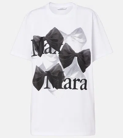 Max Mara Sequoia Logo Printed Cotton Jersey T-shirt
