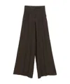 Max Mara Wide-leg Brown Linen Trousers With High Waist Design In Brown