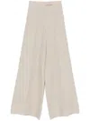 Max Mara Straight Wide-leg High Waist Trousers In Beige