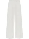 Max Mara Wide-leg Linen Trousers With Pockets In White
