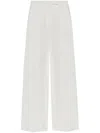 Max Mara Wide-leg White Linen Trousers With High Waist In White