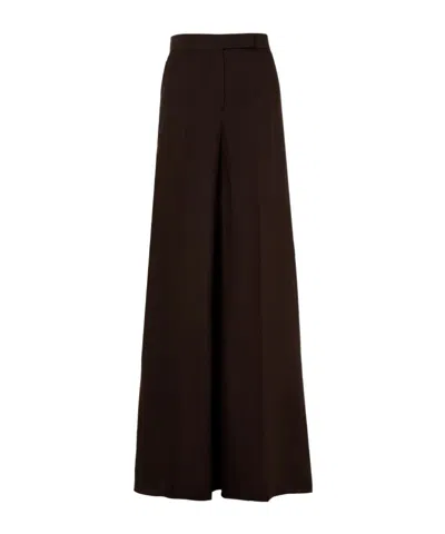 Max Mara Sequoia Wide-leg Casual Pants In Brown