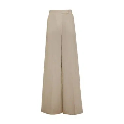 Max Mara Sequoia Wide-leg Linen Pants In Beige