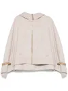 Max Mara Wool Hooded Cape In Gray