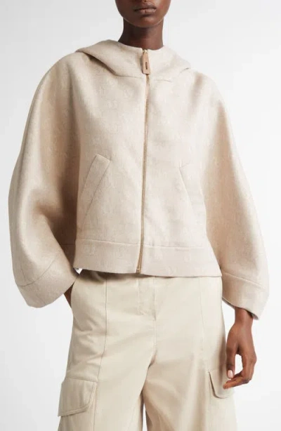 Max Mara Serio Wool, Silk & Cashmere Crop Cape In Albino