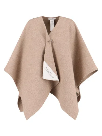 Max Mara Serra Cape In Neutral