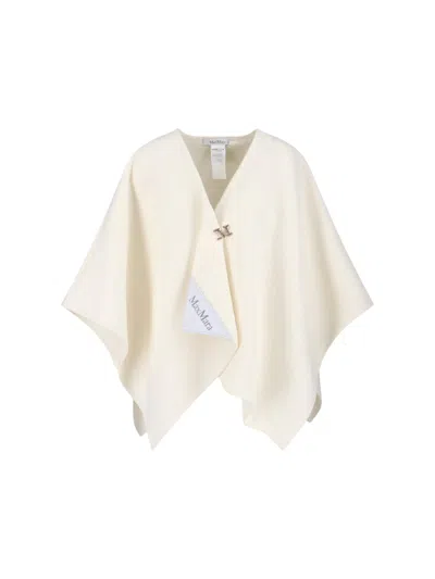 Max Mara "serra" Cape White In Neutral