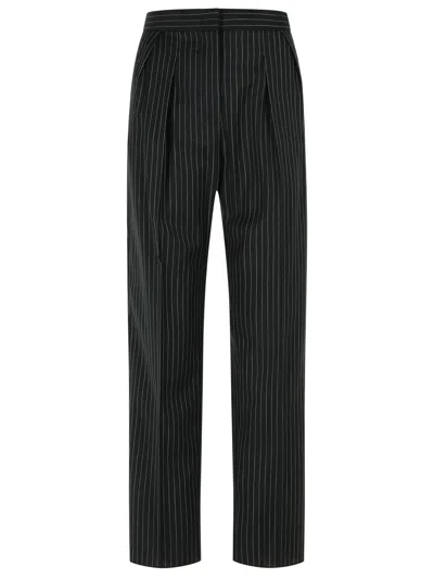 Max Mara 'sesamo Carrot' Black Virgin Wool Tela Pants Women