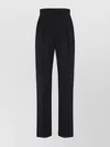 Max Mara Tailored Pinstripe Trousers With High Waist And Pleated Front In Black