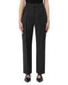 Max Mara Tailored Pinstripe Trousers With High Waist And Pleated Front In Black
