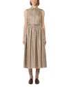 Max Mara Sesia Antique Rose Silk Dress In Brown