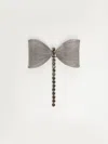 Max Mara Set Of 2 Metal And Rhinestone Brooches In Silver