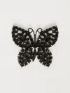 Max Mara Set Of Rhinestone Brooches In Black