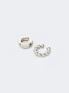 Max Mara Set Of Two Ear Cuffs In Silver