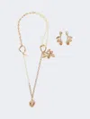 Max Mara Set With Charms And Crystals In Gold