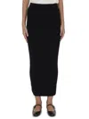 Max Mara Seta High Waist Ribbed-knit Skirt  In Black