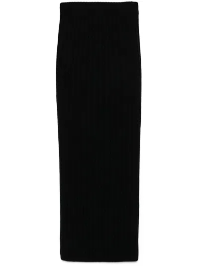 Max Mara Seta Midi Skirt In Black