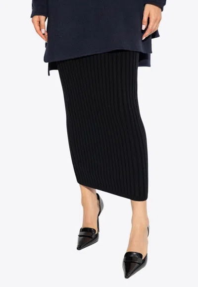 Max Mara Seta Wool And Cashmere Midi Skirt