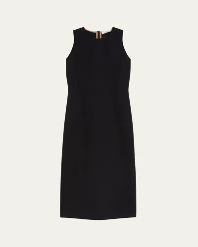Max Mara Sevres Technical Jersey Midi Dress In Black