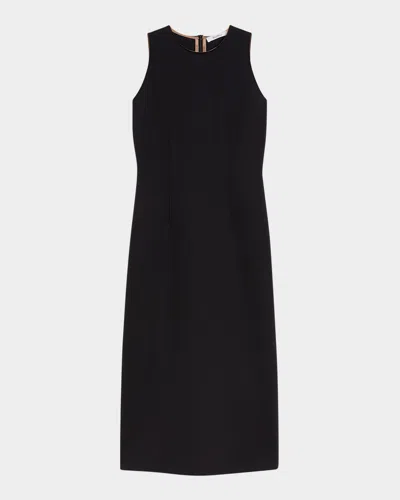 Max Mara Sevres Technical Jersey Midi Dress In Black
