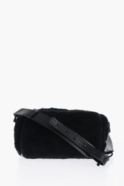 Max Mara Sfilata Camel Teddyrolls Crossbody Bag In Black
