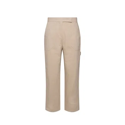 Max Mara Sfilata Cotton Crop Pants In Beige