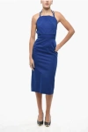 Max Mara Sfilata Denim Temide Sheath Dress With Lace-up Detail In Blue