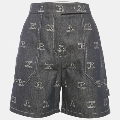 Pre-owned Max Mara Sfilata Max Mara Blue Jacquard Canvas Shorts M