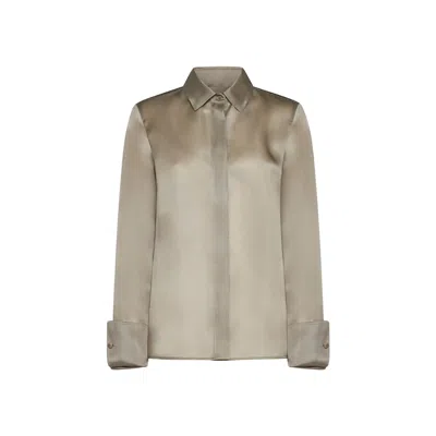 Max Mara Sfilata 'nola' Silk Shirt In Khaki Green