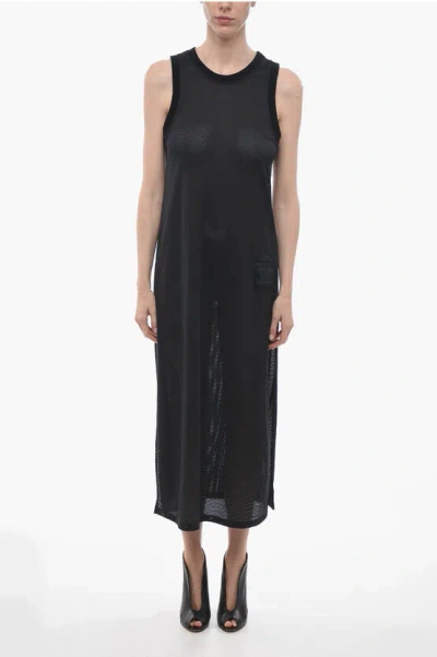 Max Mara Sfilata Perforated Fabric Elogio Dress In Black