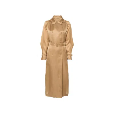 Max Mara Sfilata Sfilata Acco' Silk Trench In Brown