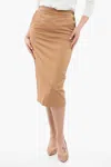 Max Mara Sfilata Side Buttoned Cresta Cotton A-line Skirt In Beige