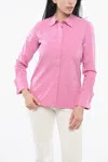 Max Mara Sfilata Stretch Cotton Francia Shirt With Double Cuffs In Pink