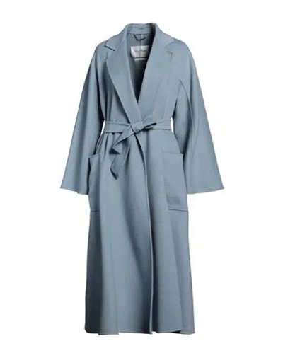 Max Mara Sfilata Woman Coat Pastel Blue Size 2 Virgin Wool, Cashmere