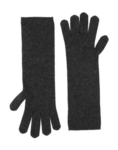 Max Mara Sfilata Woman Gloves Charcoal Size Onesize Cashmere In Black