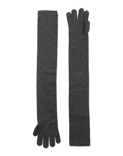 Max Mara Sfilata Woman Gloves Charcoal Size Onesize Cashmere In Grey