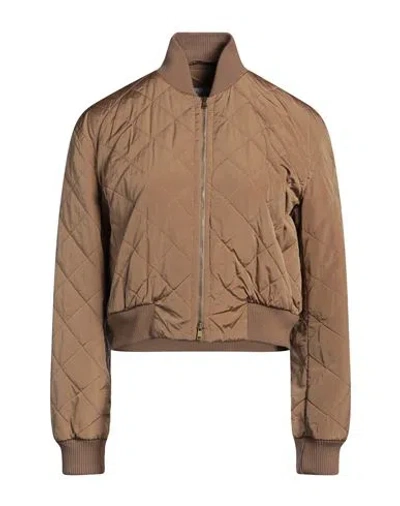 Max Mara Sfilata Woman Jacket Camel Size 12 Polyester, Silk In Brown