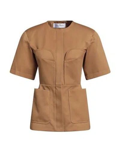 Max Mara Sfilata Woman Jacket Camel Size 4 Cotton In Neutral