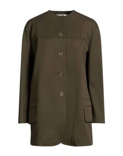 Max Mara Sfilata Woman Jacket Military Green Size 10 Cotton