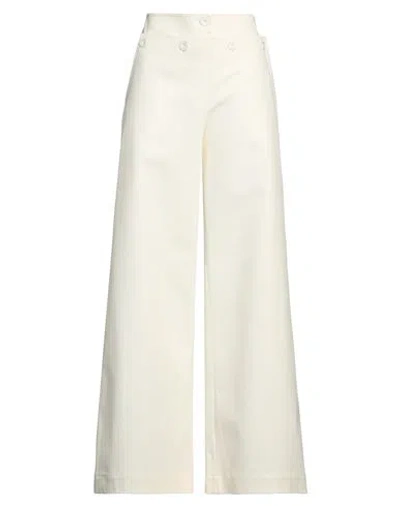 Max Mara Woman Denim Pants White Size 8 Cotton